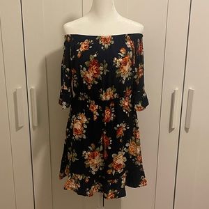 New Look navy coral floral dress